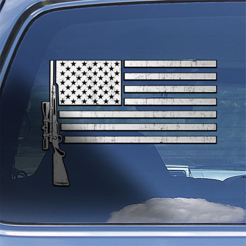USA Sniper Decal Sticker sniper rifle window decal american Etsy