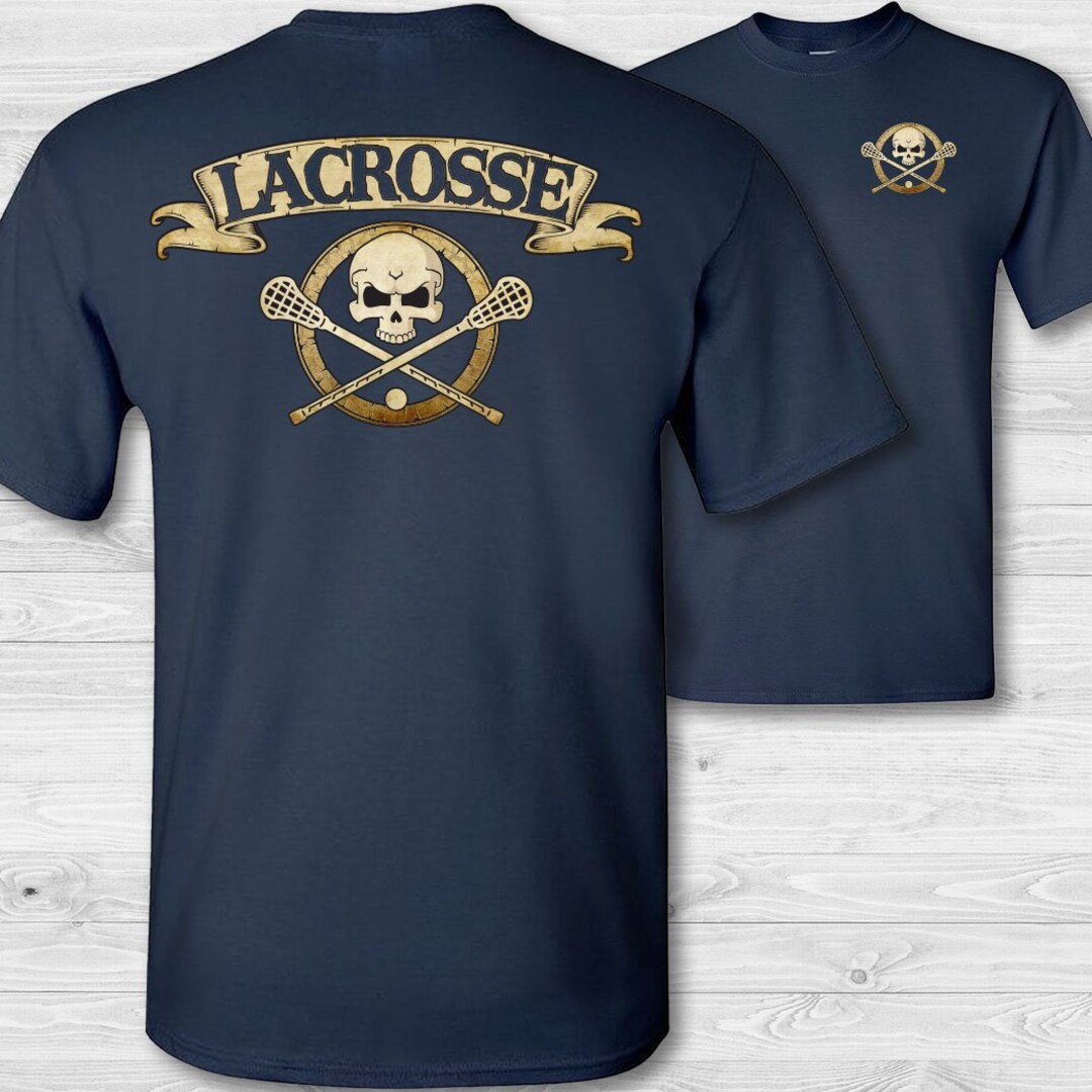 Men's Lacrosse Skull & Crossbones Tshirt. Lacrosse Short Etsy