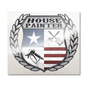 USA House Painter Decal - American Flag Professional Painter Sticker - Crest