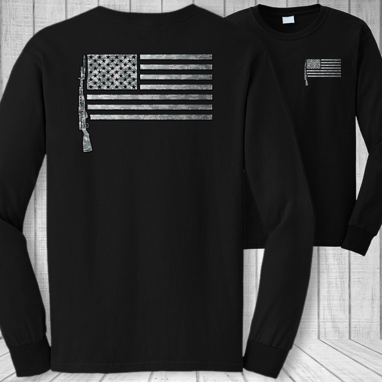 american flag rifle shirt