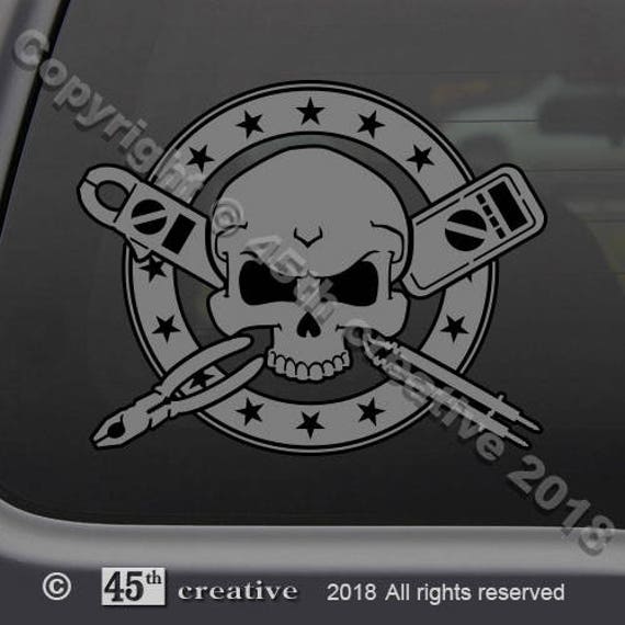 Elektriker Totenkopf Gekreuzten Knochen Aufkleber Aufkleber Etsy
