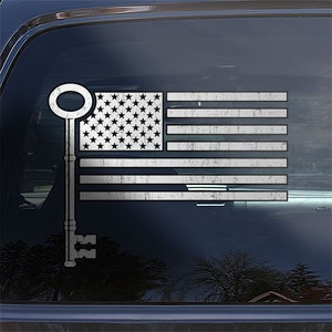 USA Flag Locksmith Decal Sticker, locksmithing window decal sticker, American flag locksmiths key decal sticker.