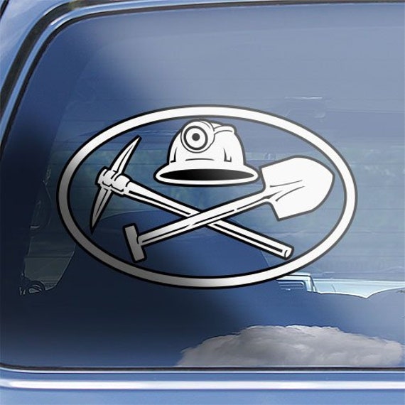 American miner truck window decal mining sticker USA Miner Flag Decal Sticker