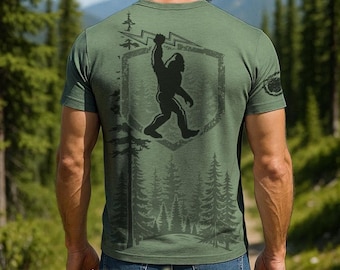 Bigfoot Electrician T-Shirt for Men - Funny Sasquatch Electricians T Shirt - Ultra Soft, No-Feel Print - Medium Weight T-Shirt - F204