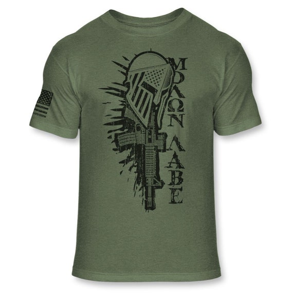 Spartan Helmet Molon Labe T-Shirt Gun Rights Tee Spartan Helmet Molon Labe T-Shirt Gun Rights Tee