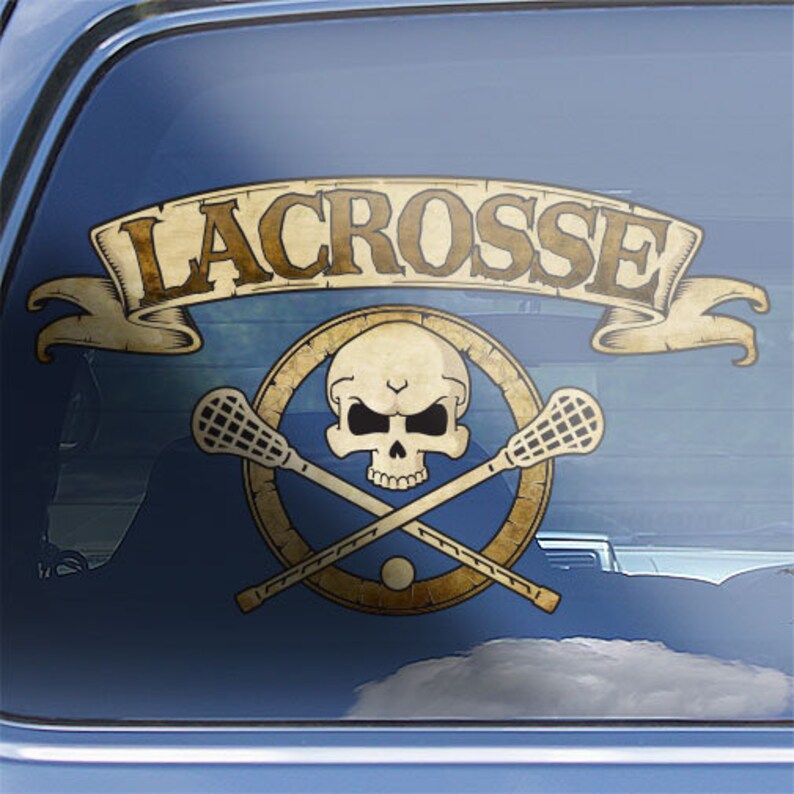 Lacrosse Skull & Crossbones Decal. Lacrosse Jolly Roger Skull Etsy