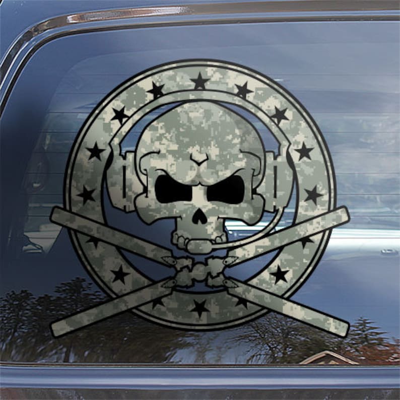 Helicopter Pilot Skull & Crossbones Decal Sticker Helicopter Etsy
