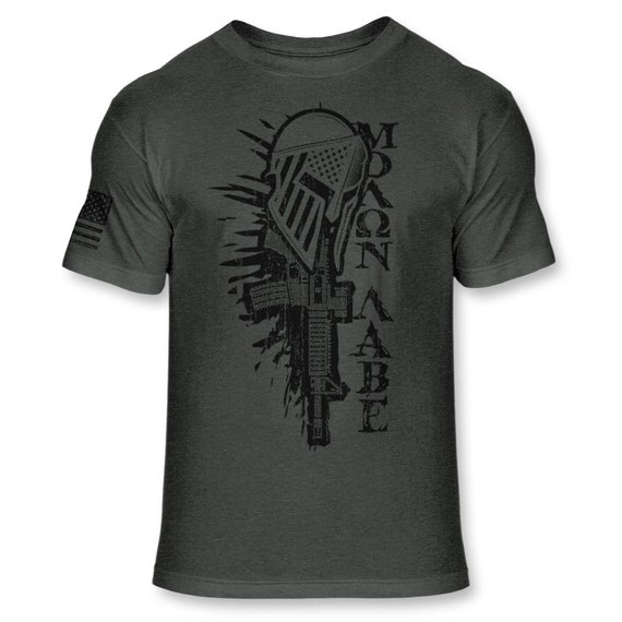 Spartan Helmet Molon Labe T-Shirt Gun Rights Tee Spartan Helmet Molon Labe T-Shirt Gun Rights Tee