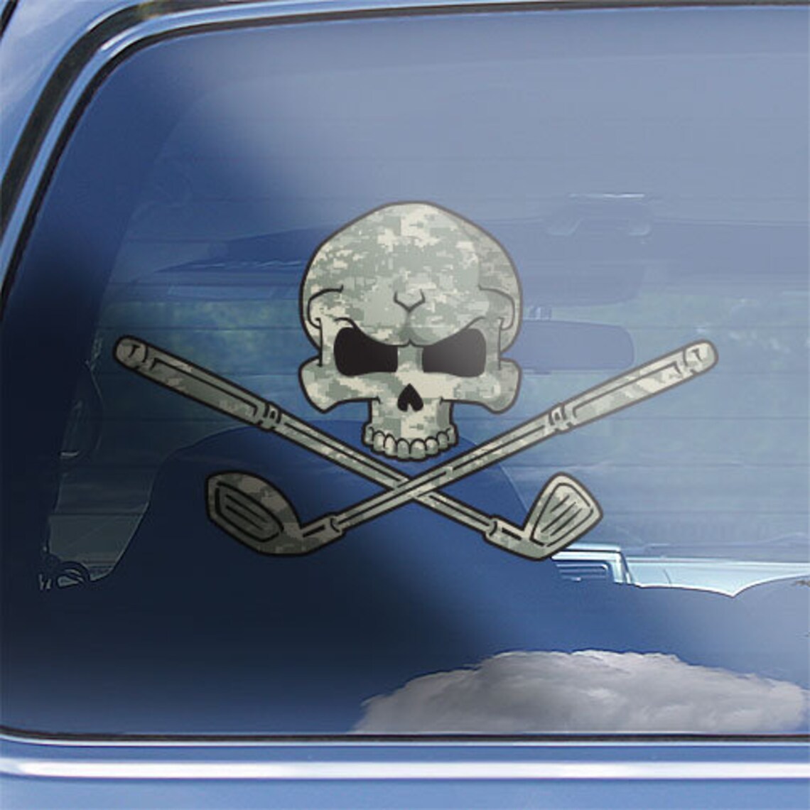Golfing Skull Crossbones Decal Sticker Golfer Window Decal Etsy