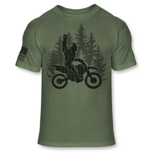 Bigfoot Dirt Bike T-Shirt - Funny Sasquatch Dirt biking shirt - Big foot Enduro shirt - Motocross Athletic Soft Blend Tee - A192