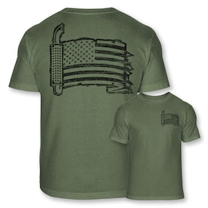 Men's Trucking American Flag T-Shirt - Patriotic Trucker Soft Blend Tee - A67