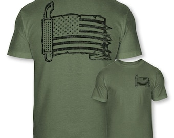 Men's Trucking American Flag T-Shirt - Patriotic Trucker Soft Blend Tee - A67