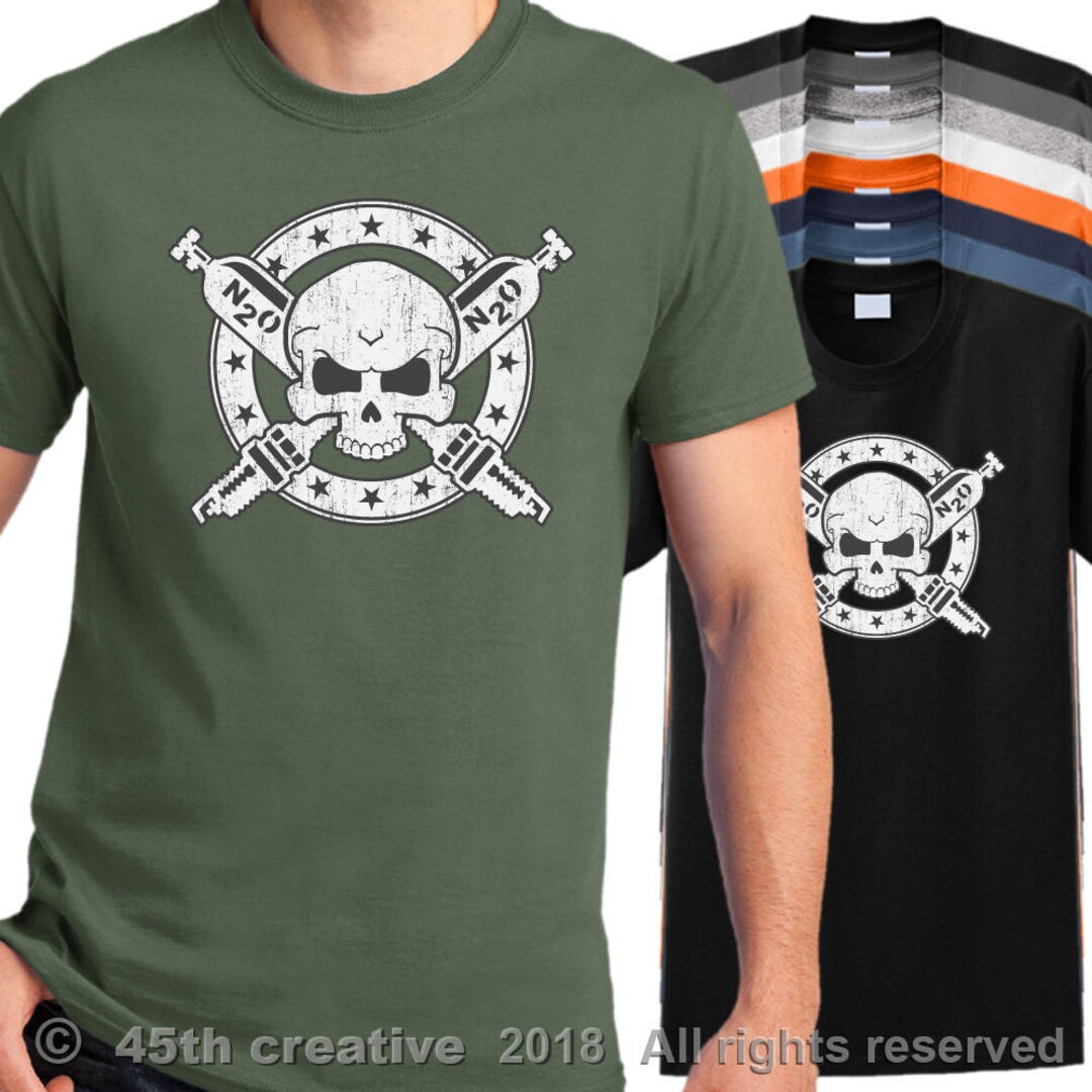 Nitrous Tshirt Nitrous Racing Shirt N2o Crossbones Shirt Etsy