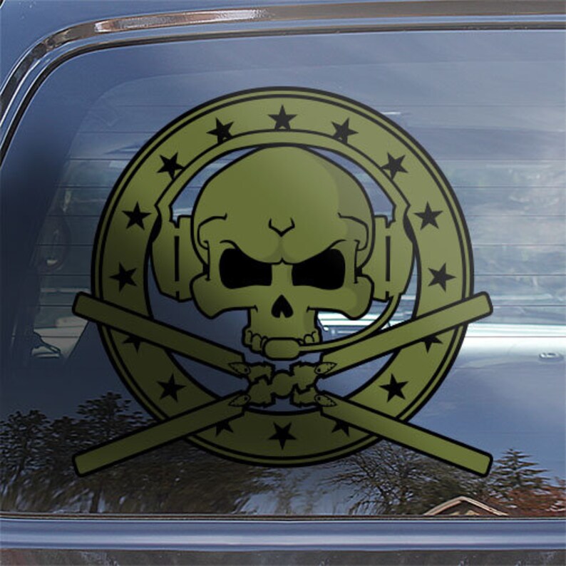 Helicopter Pilot Skull & Crossbones Decal Sticker Helicopter Etsy
