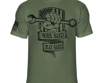 Mechanic Work Hard Play Hard Soft Blend Shirt - A45