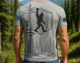 Bigfoot Electrician T-Shirt for Men - Funny Sasquatch Electricians T Shirt - Ultra Soft, No-Feel Print - Light Weight T-Shirt - F204