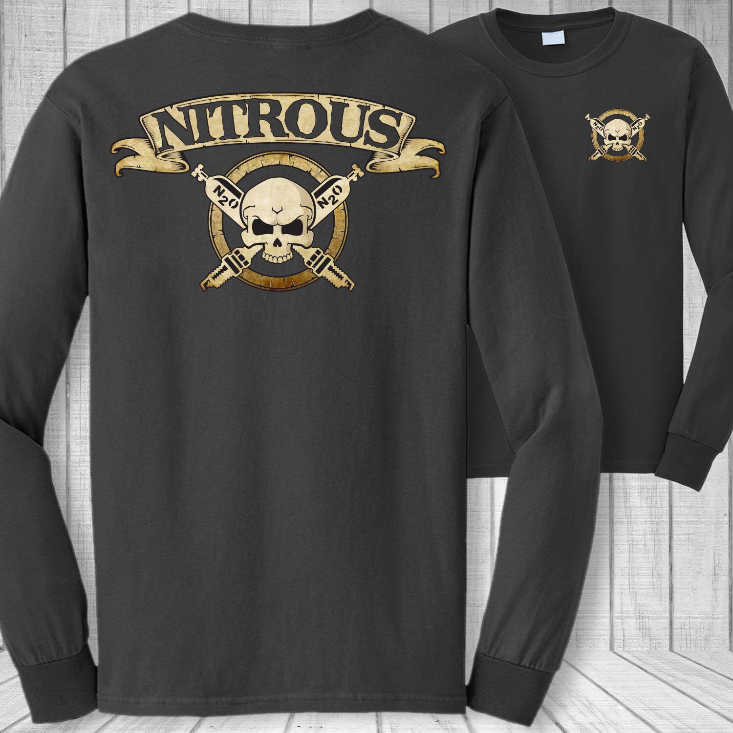 Nitrous Racing Skull Long Sleeve TShirt Nitrous Oxide Tank Etsy