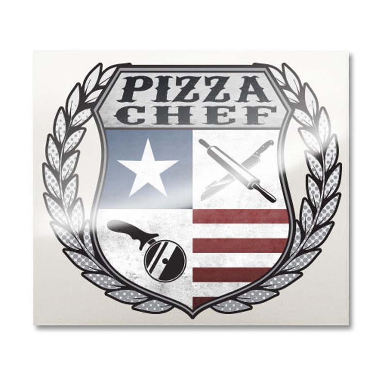 USA Pizza Chef Decal American Patriot Artisan Pizza Pie Parlor Chef Sticker Crest Bild 1