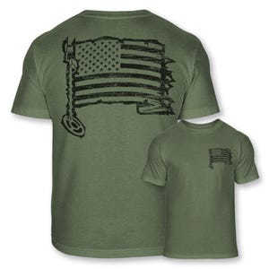 Metal Detecting American Flag Soft Blend Short Sleeve Tee Shirt - A50