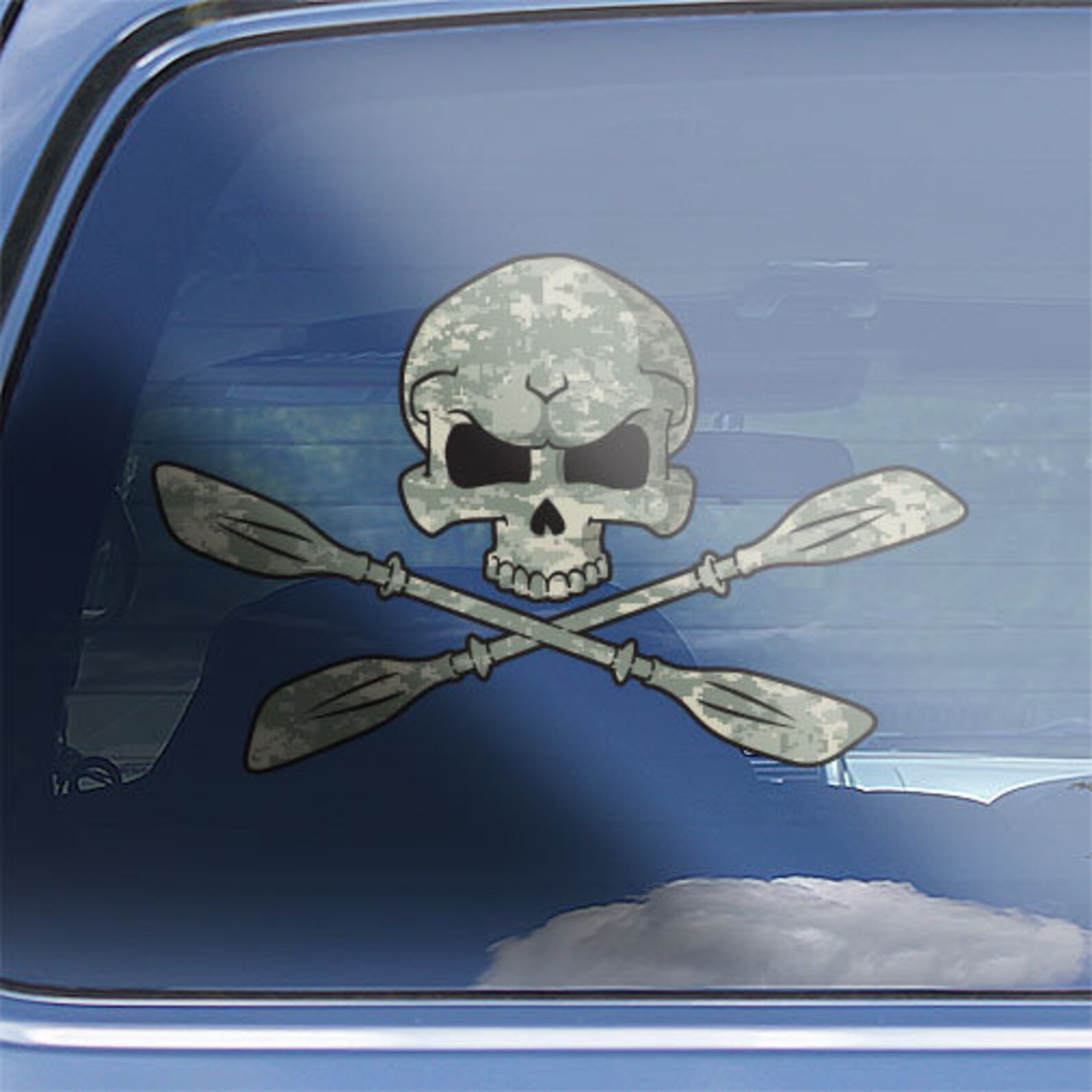 Kayak Skull Crossbones Decal Sticker Kayaking Window Decal Etsy