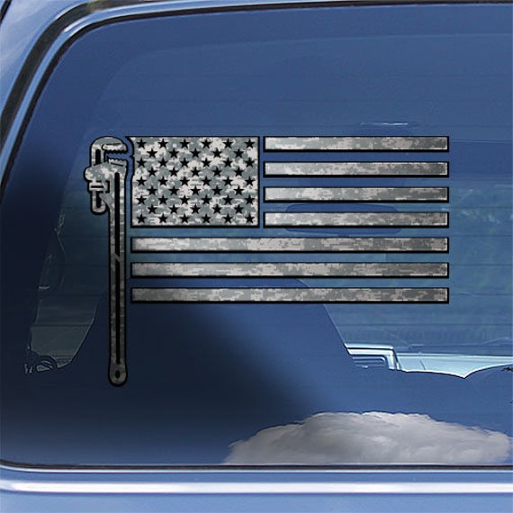VINTAGE USA UK DUAL FLAG BUMPER STICKER CAR STICKER LAPTOP STICKEr TOOLBOX 