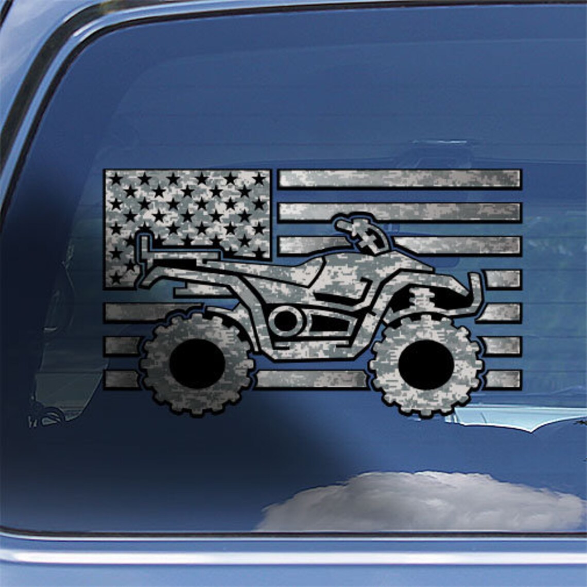 U.S.A. Quad Decal Sticker ATV Window Decal American Flag Off Etsy