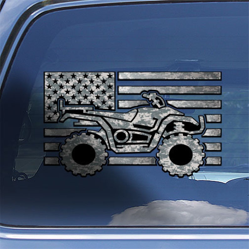 U.S.A. Quad Decal Sticker ATV Window Decal American Flag Off Etsy