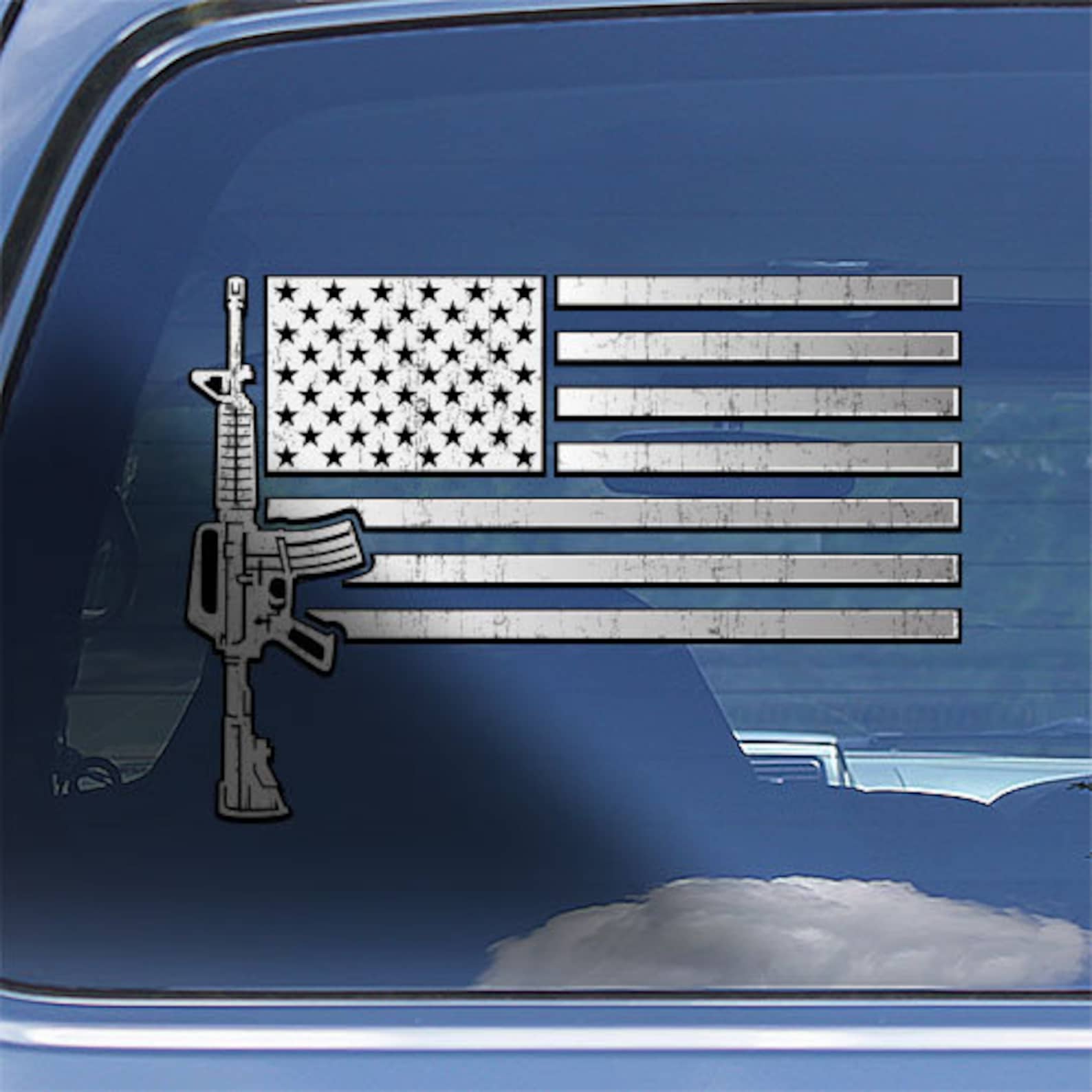 AR15 USA Flag Decal Sticker AR 15 Rifle Window Decal Etsy Ireland