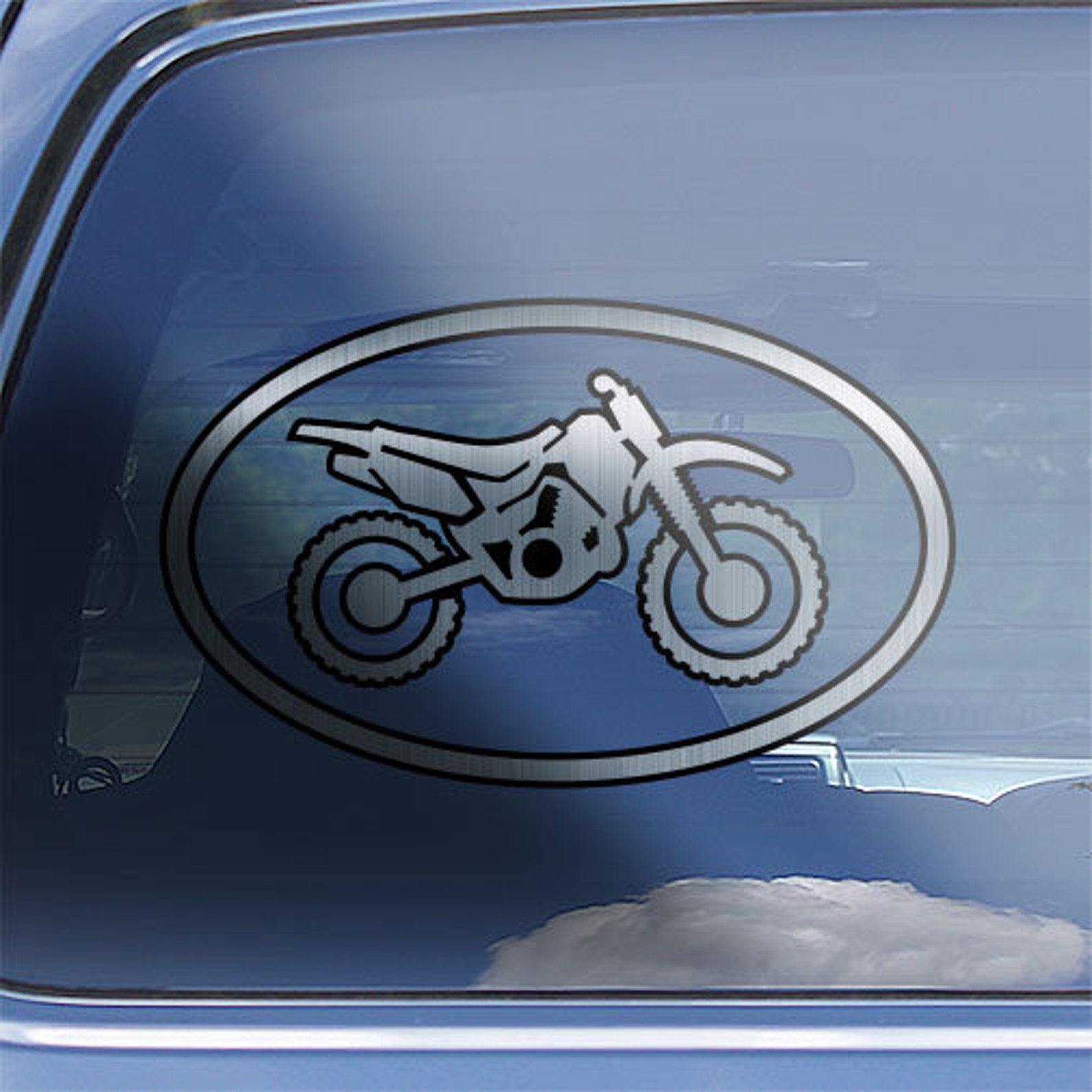 Dirt Bike Oval Decal Sticker Dirt Bike Window Decal Dirt Etsy