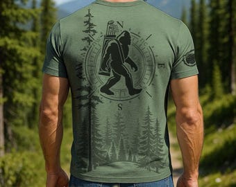 Bigfoot Golf T-Shirt for Men - Funny Sasquatch Golfing Shirt - Ultra Soft Blend, No-Feel Print - Medium Weight T-Shirt - F206