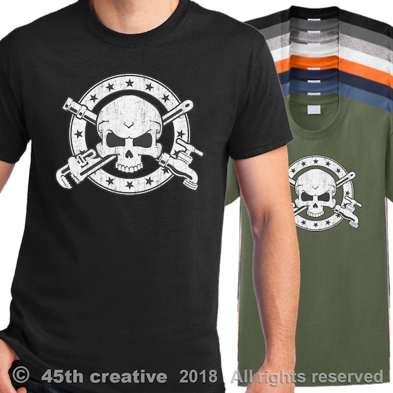 Plumber Crossbones T Shirt plumbers skull n cross bones shirt plumbing shirt