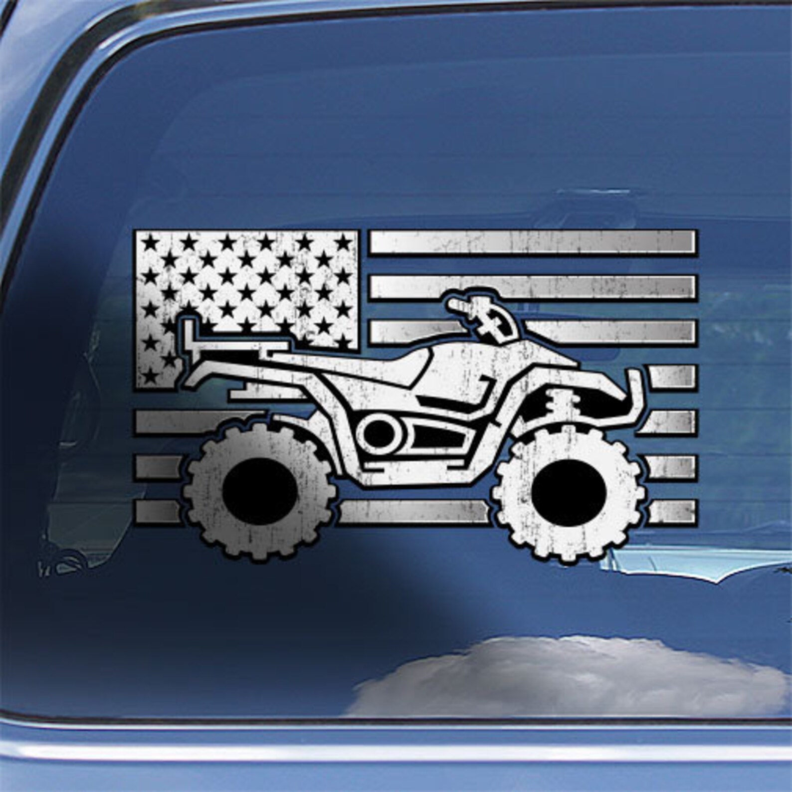 U.S.A. Quad Decal Sticker ATV Window Decal American Flag Off Etsy