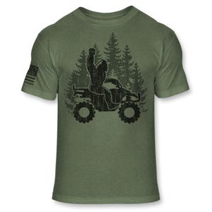 Bigfoot ATV T-Shirt - Funny Sasquatch Quad shirt - Bigfoot OHV shirt - four wheeler all terrain vehicle athletic soft blend tee - A194