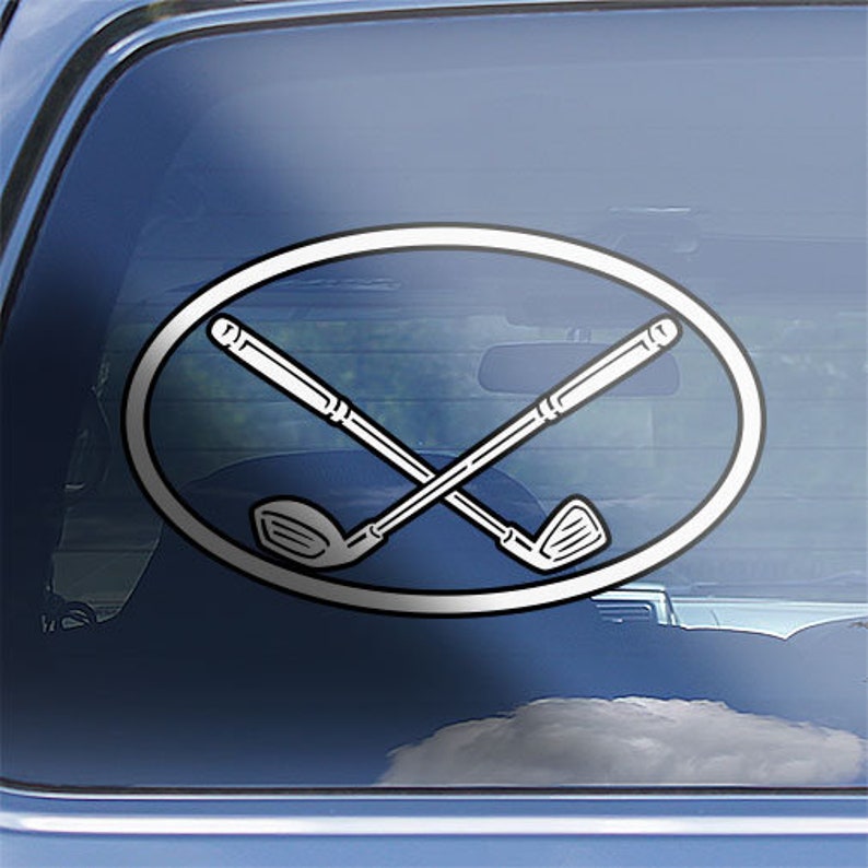 Golfer Oval Decal Sticker Golfing Driver Window Decal Etsy
