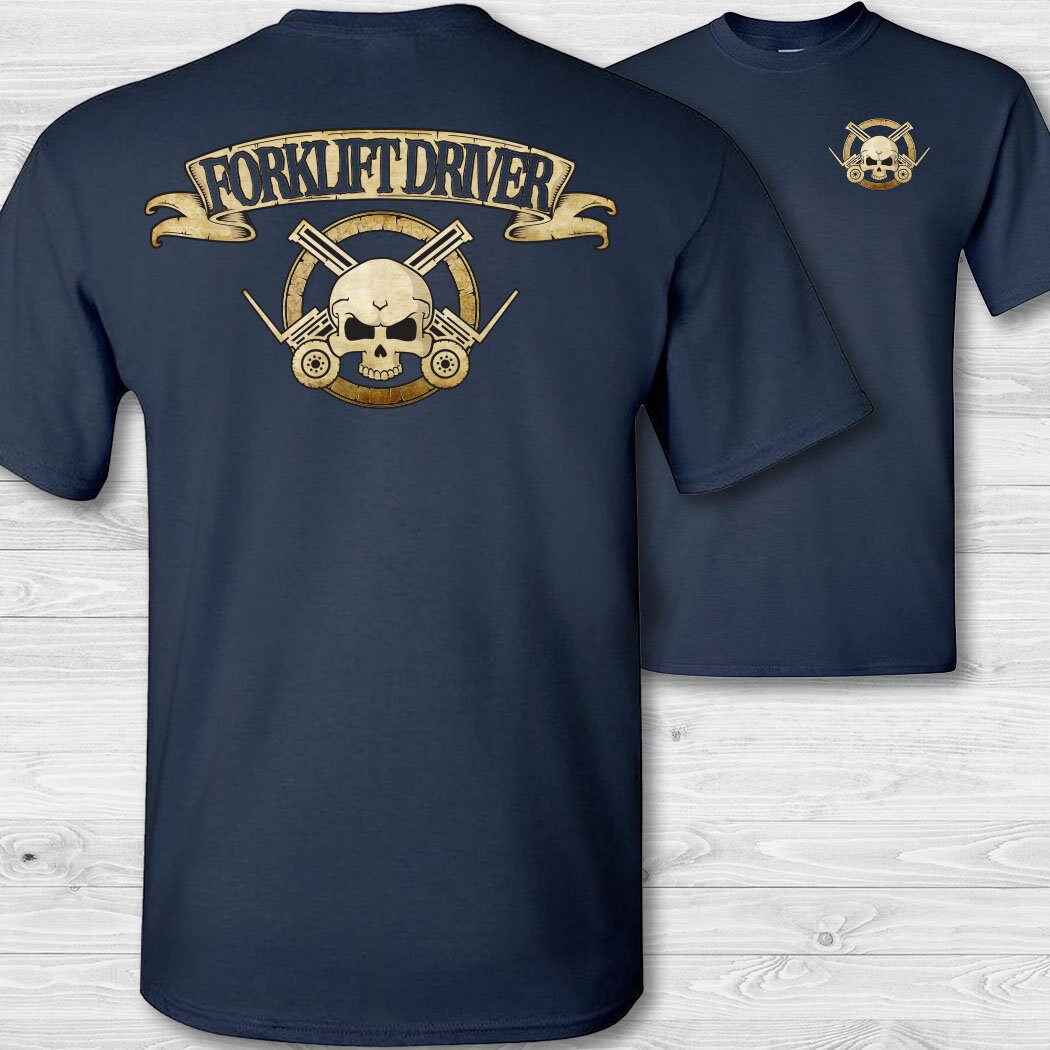 Men's Forklift Driver Skull & Crossbones T-shirt. Forklift - Etsy