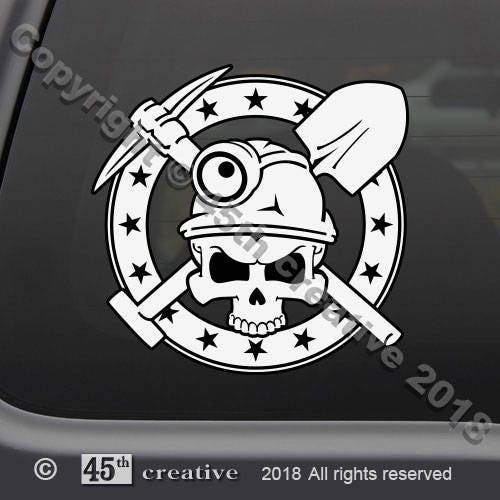 Bergmann Totenkopf Gekreuzten Knochen Aufkleber Aufkleber Etsy