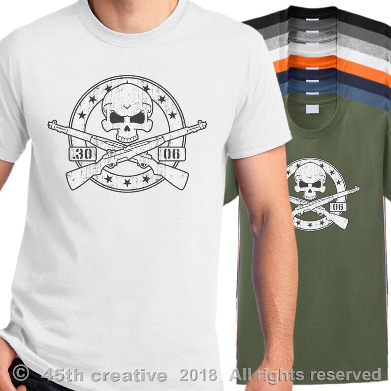 M1 Garand Rifle Tshirt M1 Garand Skull T Shirt Crossbones Etsy