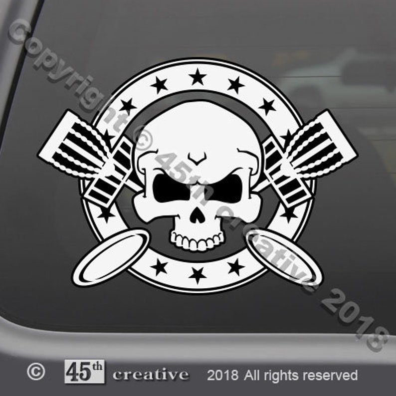 Disc Golf Skull Crossbones Decal Sticker Disc Golfing Window Etsy