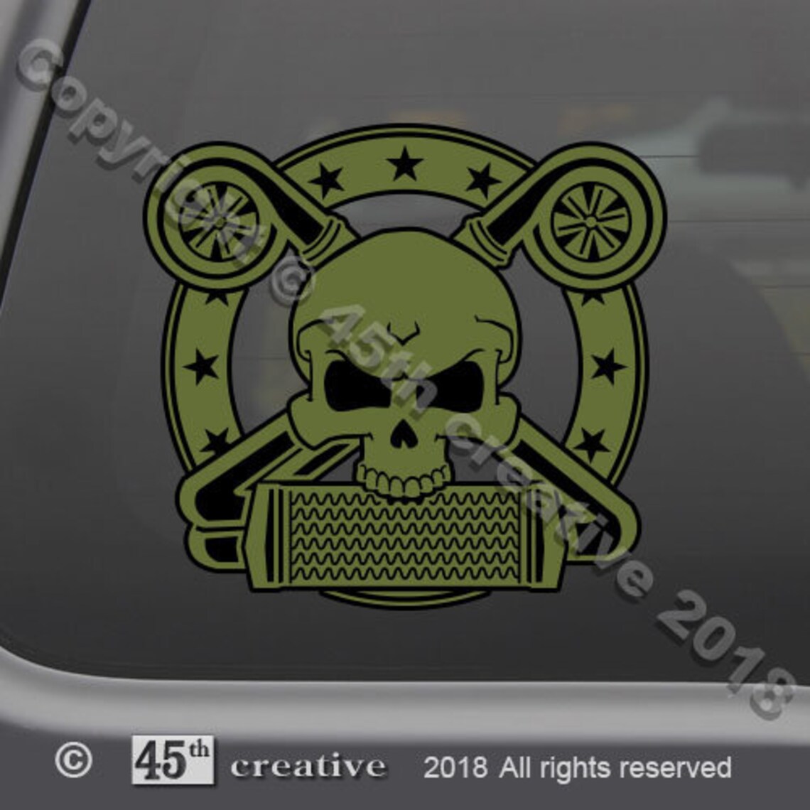 Turbo skull crossbones decal sticker turbo window decal | Etsy
