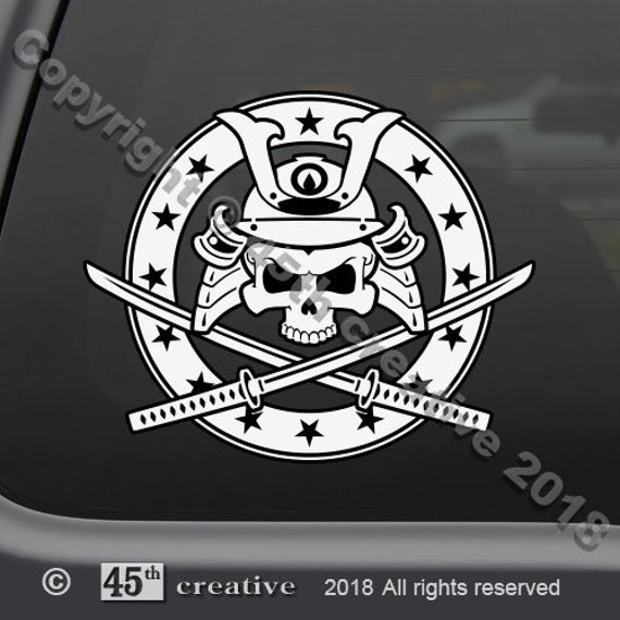 USA Samurai Flag Decal Sticker samurai sword katana bushido window decal sticker