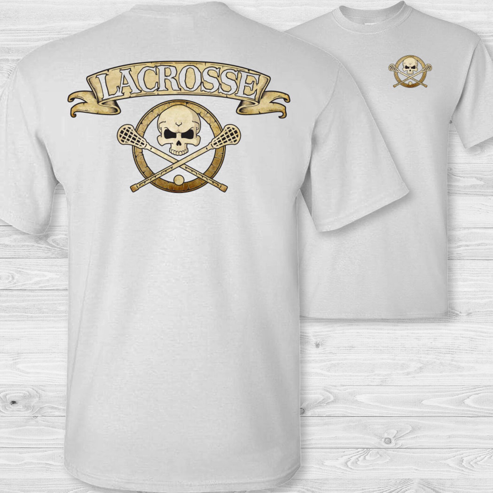 Men's Lacrosse Skull & Crossbones Tshirt. Lacrosse Short Etsy