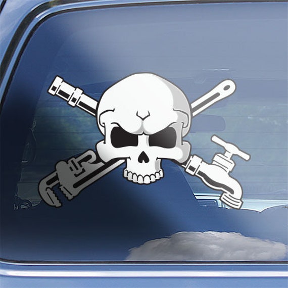 Mason Skull Crossbones Decal masonry bricklayer stonemason skull n bones sticker
