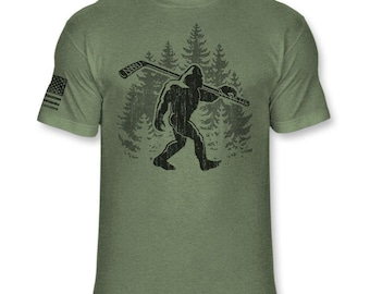 Camiseta divertida de hockey sobre hielo de Pie Grande - Camiseta de hockey de Pie Grande - Camiseta deportiva de mezcla suave - A284