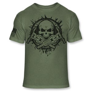 Camiseta de motocross con calavera: Camiseta de carreras con bandera estadounidense - A142