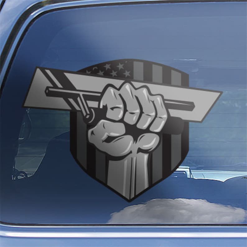 Concrete finisher superhero decal American flag concrete Etsy