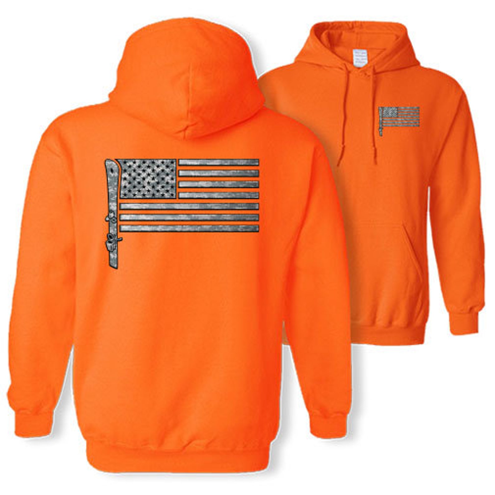 Skier American flag hoodie USA flag ski racing hooded | Etsy