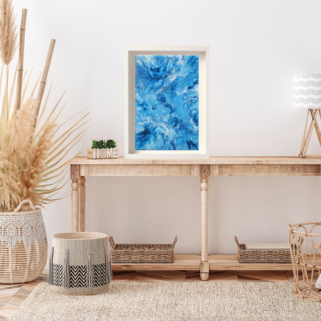 Buy Teal Blue Wall Decor Watercolor Ocean Abstract Ocean Art Online in