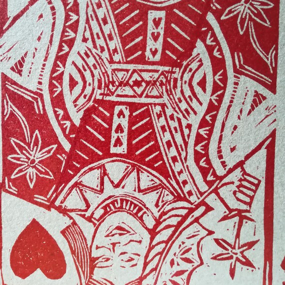 Queen Linocut print A5 size