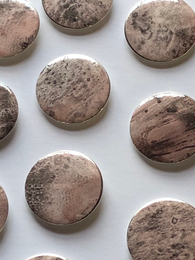 Hand painted Mars buttons