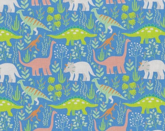 Blue Dinosaur Cotton Fabric - Paintbrush Studios Dinosaur-Land